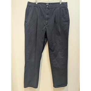 Vintage Polo Ralph Lauren Chino Cotton‎ Blue Pleated Dress Pants Size 40 x 32